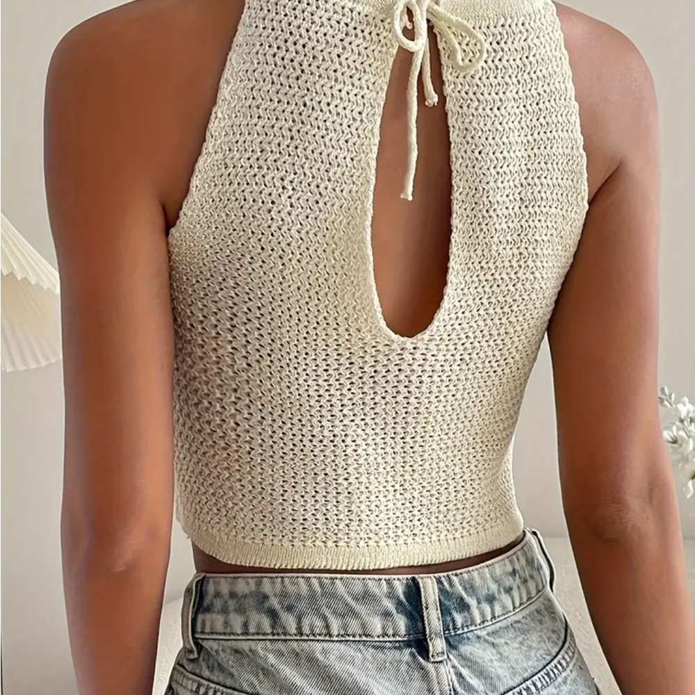 Cream Knit Halter Top - Picture 4 of 4